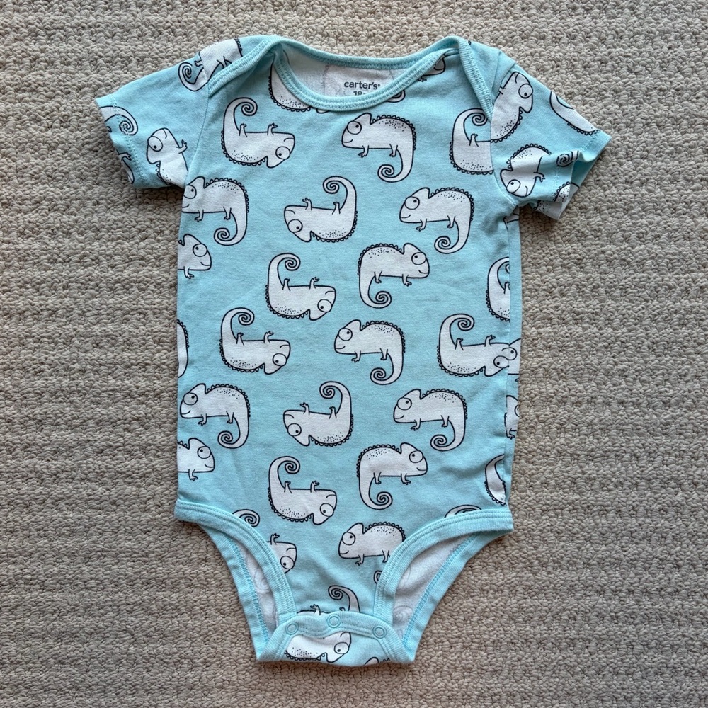 Carter’s 18M Blue Iguana Short Sleeve Onesie Bodysuit